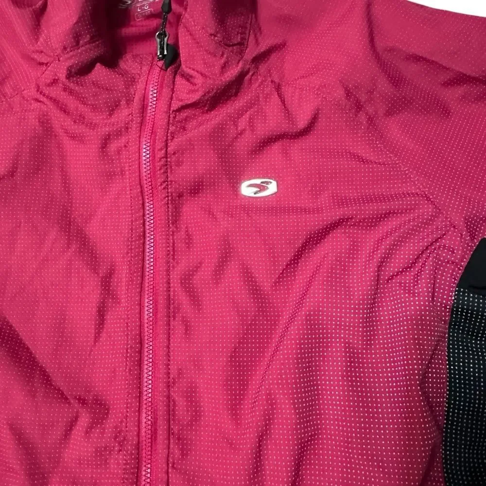 SUGOi Pink and Black Zip-Up Reflective Waterproof Bike Jacket Large - Picture 4 of 9